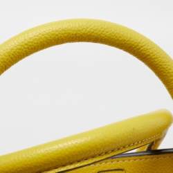Pre Owned Celine Yellow Leather Mini Luggage Tote