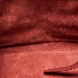 Pre Owned Celine Red Leather Medium Phantom Luggage Tote