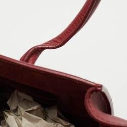 Pre Owned Celine Red Leather Medium Phantom Luggage Tote