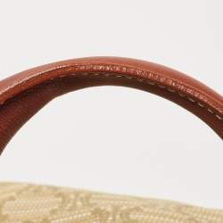 Pre Owned Celine Brown/Beige Macadam Raffia and Leather Boogie Tote