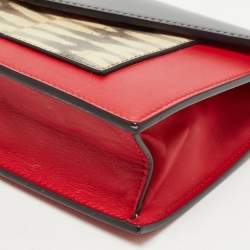 Pre Owned Celine Tricolor Lizard, Patent and Leather Pocket Envelope Wallet On Chain 