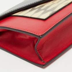 Pre Owned Celine Tricolor Lizard, Patent and Leather Pocket Envelope Wallet On Chain 