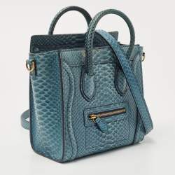 مملوكة مسبقًا Céline Blue Python Nano Luggage Tote