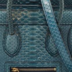 مملوكة مسبقًا Céline Blue Python Nano Luggage Tote