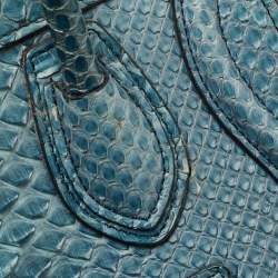 مملوكة مسبقًا Céline Blue Python Nano Luggage Tote