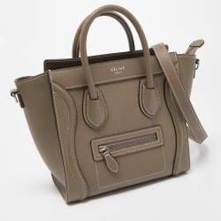 مملوكة مسبقًا Celine Grey Leather Nano Luggage Tote