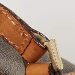 Pre Owned Celine Brown Macadam Coated Canvas and Leather Boston Bag