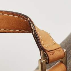 Pre Owned Celine Brown Macadam Coated Canvas and Leather Boston Bag