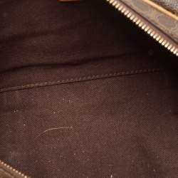 Pre Owned Celine Brown Macadam Coated Canvas and Leather Boston Bag
