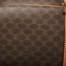 Pre Owned Celine Brown Macadam Coated Canvas and Leather Boston Bag