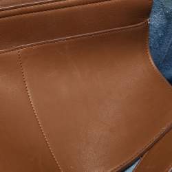 Pre Owned Celine Brown Leather Medium Tri-Fold Tote