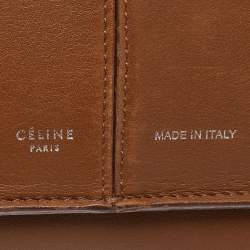 Pre Owned Celine Brown Leather Medium Tri-Fold Tote