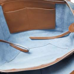 Pre Owned Celine Brown Leather Medium Tri-Fold Tote