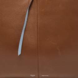 Pre Owned Celine Brown Leather Medium Tri-Fold Tote