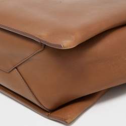 Pre Owned Celine Brown Leather Medium Tri-Fold Tote