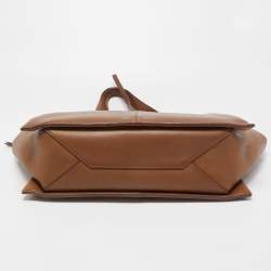 Pre Owned Celine Brown Leather Medium Tri-Fold Tote