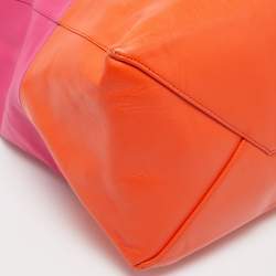 Pre Owned Celine Magenta/Orange Leather Horizontal Cabas Tote