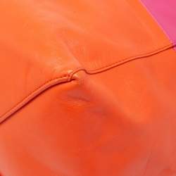 Pre Owned Celine Magenta/Orange Leather Horizontal Cabas Tote