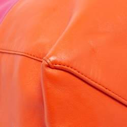 Pre Owned Celine Magenta/Orange Leather Horizontal Cabas Tote