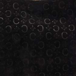 Pre Owned Celine Black/Natural Embossed Suede Shoulder Bag