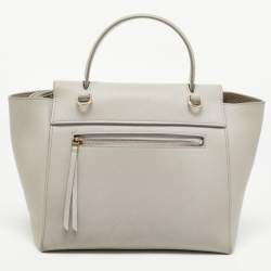 Pre Owned Celine Grey Leather Micro Belt Top Handle Bag