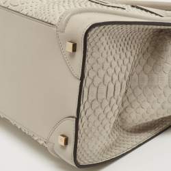 Pre Owned Celine Grey Python and Leather Mini Luggage Tote 