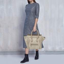 Pre Owned Celine Grey Python and Leather Mini Luggage Tote 