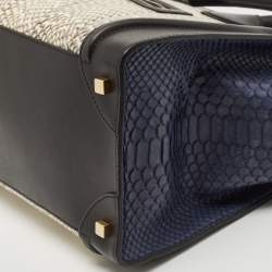 مملوكة مسبقًا Celine Tricolor Watersnake and Leather Mini Luggage Tote