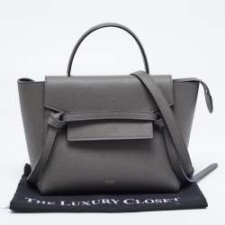مملوكة مسبقًا Celine Grey Leather Mini Belt Top Handle Bag