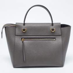 مملوكة مسبقًا Celine Grey Leather Mini Belt Top Handle Bag
