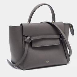 مملوكة مسبقًا Celine Grey Leather Mini Belt Top Handle Bag
