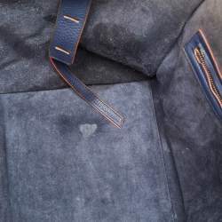Pre Owned Celine Navy Blue/Orange Leather Medium Phantom Luggage Tote