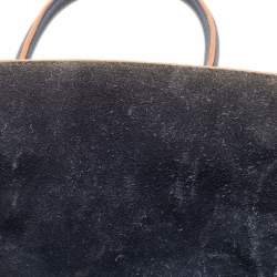 Pre Owned Celine Navy Blue/Orange Leather Medium Phantom Luggage Tote