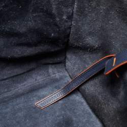 Pre Owned Celine Navy Blue/Orange Leather Medium Phantom Luggage Tote