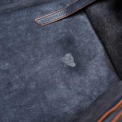 Pre Owned Celine Navy Blue/Orange Leather Medium Phantom Luggage Tote