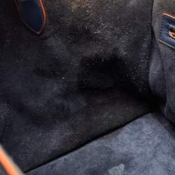 Pre Owned Celine Navy Blue/Orange Leather Medium Phantom Luggage Tote