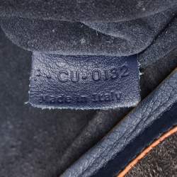 Pre Owned Celine Navy Blue/Orange Leather Medium Phantom Luggage Tote