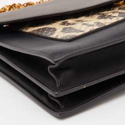 Pre Owned Celine Tri Color Leather and Python Pocket Envelope Shoulder Bag