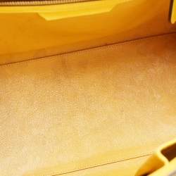 Pre Owned Celine Yellow Leather Mini Luggage Tote