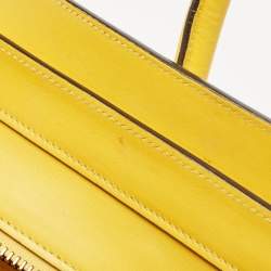 Pre Owned Celine Yellow Leather Mini Luggage Tote