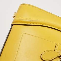 Pre Owned Celine Yellow Leather Mini Luggage Tote