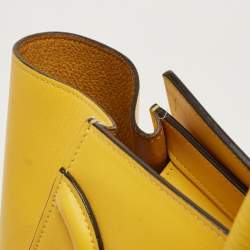 Pre Owned Celine Yellow Leather Mini Luggage Tote