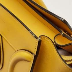 Pre Owned Celine Yellow Leather Mini Luggage Tote