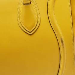 Pre Owned Celine Yellow Leather Mini Luggage Tote