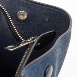 Pre Owned Celine Tri Color Leather and Suede Medium Trapeze Top Handle Bag