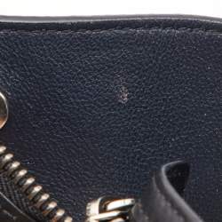 Pre Owned Celine Tri Color Leather and Suede Medium Trapeze Top Handle Bag