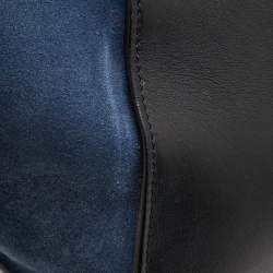 Pre Owned Celine Tri Color Leather and Suede Medium Trapeze Top Handle Bag