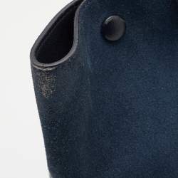 Pre Owned Celine Tri Color Leather and Suede Medium Trapeze Top Handle Bag