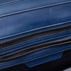 Pre Owned Celine Blue/Black Leather Micro Luggage Tote