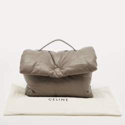 Pre Owned Celine Grey Leather Cartable Pillow Top Handle Bag